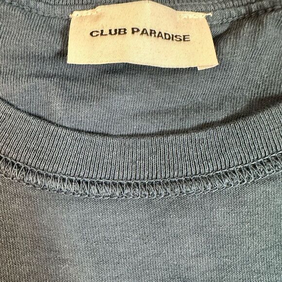 NWT Club Paradise Unisex Blue Resort Tee Raw Hems Classic Graphic Tee Shirt- XXL - Picture 4 of 13